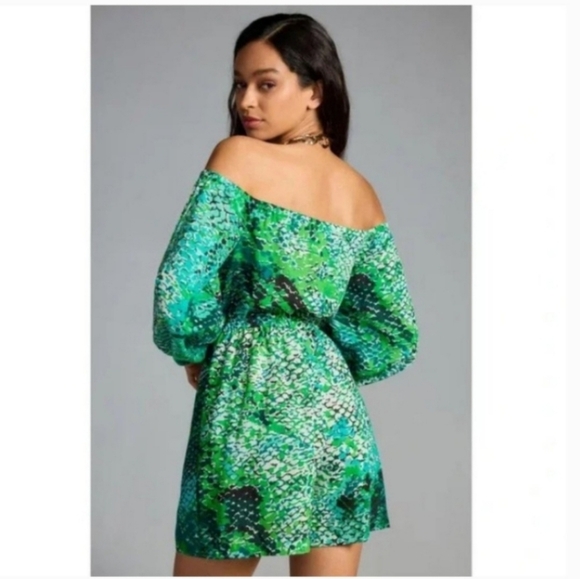 NEW! Green Off-Shoulder Romper RETAIL 228 - Picture 2 of 4
